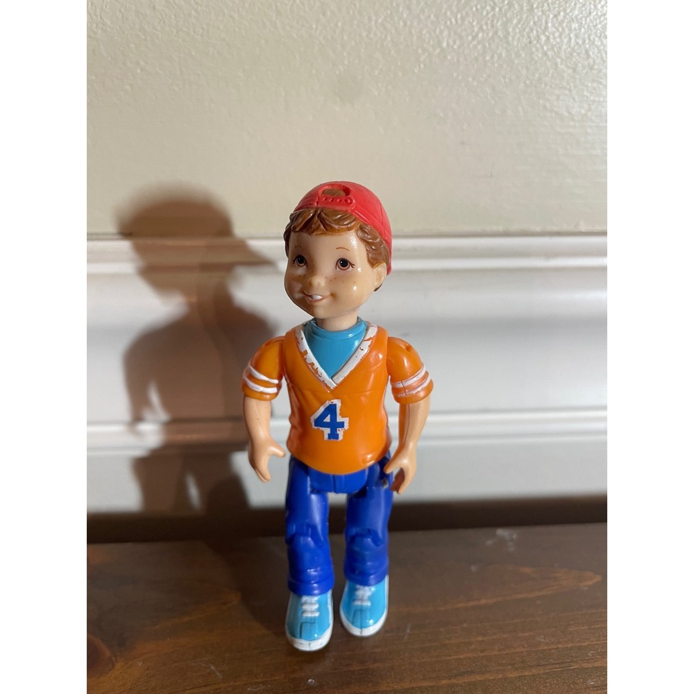 Mattel 2002 Loving Family Dollhouse Boy Figure Orange Jersey 4 Red Hat 77312